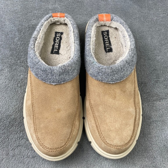 Sorel Mule Explorer III Women 9 Brown Fossil NL5253253 Suede Faux Sherling Lined - Picture 6 of 10